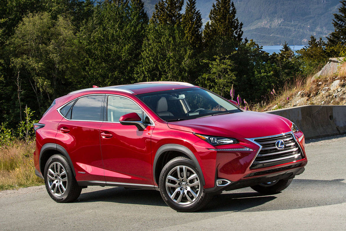 The NX 300hs styling is loaded with dips, dives, creases and sharp edges. It looks a lot sportier than it really is with a zero-to-60-mph (96 km/h) time of a leisurely 9.1 seconds. The important number, however, is the in-city fuel-economy number thats 50 per cent better than the non-hybrids. PHOTO: LEXUS
