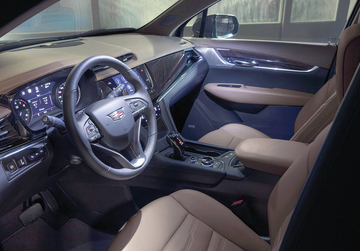 The dash layout is similar to the XT5s, including an electronic gear selector that takes some getting used to. PHOTO: CADILLAC
