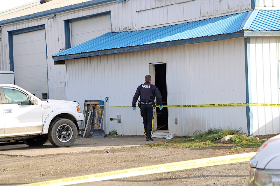 100 Mile House RCMP and members of the North District Major Crime Unit are investigating a homicide on Exeter Station Road on Wednesday, Oct. 20. (Patrick Davies photo - 100 Mile Free Press)