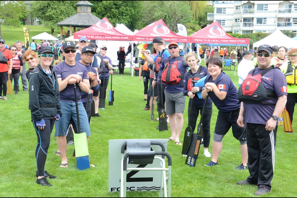 The Navy Dragon Anchors pose for a pic at the Marina Park. Photo by Mike Chouinard