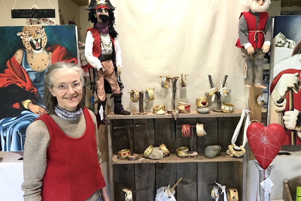 Ina-Griet Raatz-von-Hirschhausen has created a unique installation on the second floor gallery of the Bayside Resort in Parksville. She is seen here in her studio outside of Qualicum Beach. (Kevin Forsyth photo)