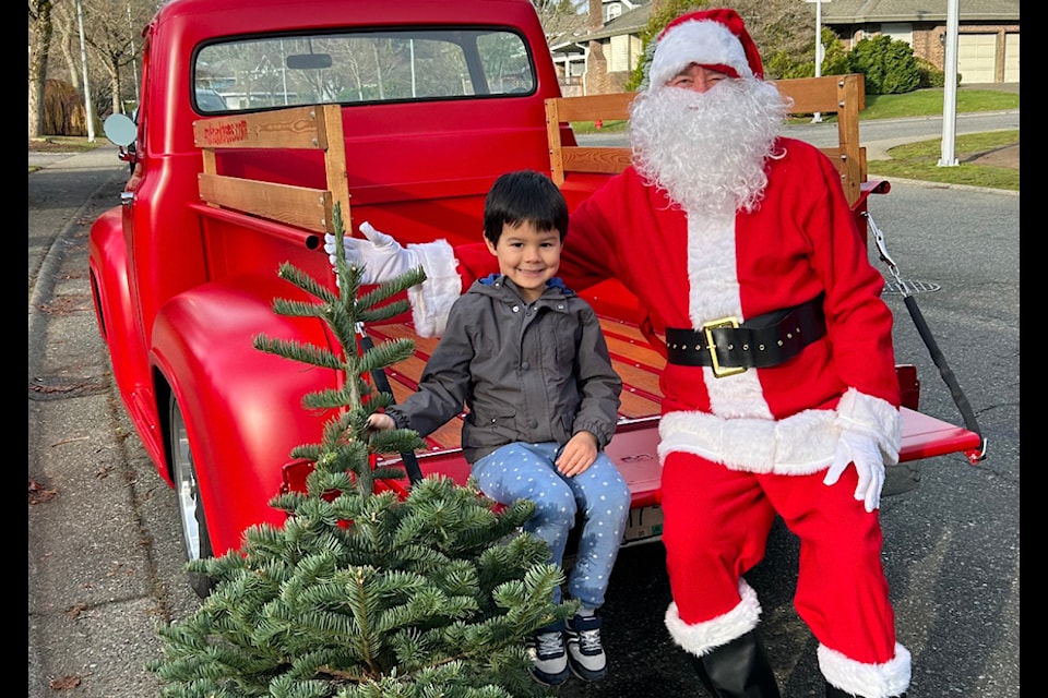 Santa himself made a special Christmas tree delivery to Max, 4, in South Surrey Thursday (Nov. 28).