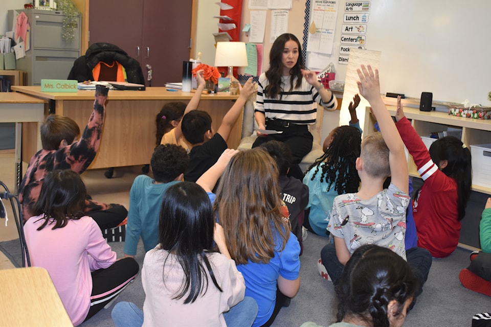 Jennifer Calbick's Grade 2/3 split class at Woodland Park Elementary School Wednesday (Dec. 18). 