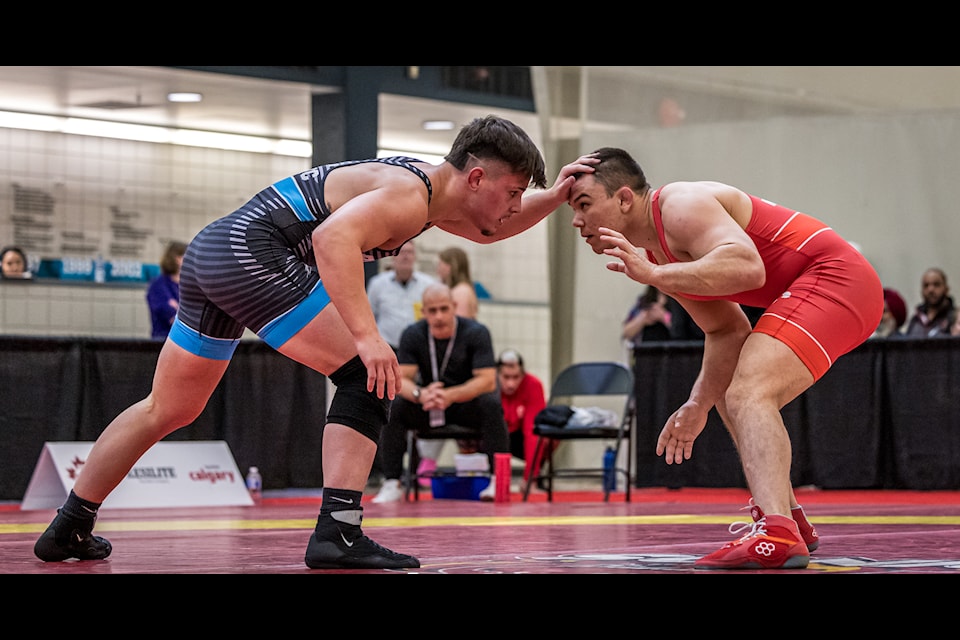 Surrey wrestler Owen Martin, left, competes with Wrestling Canada Lutte at the U23 National Championships. He leave Oct. 21 to compete in the U23 World Championships in Albania.