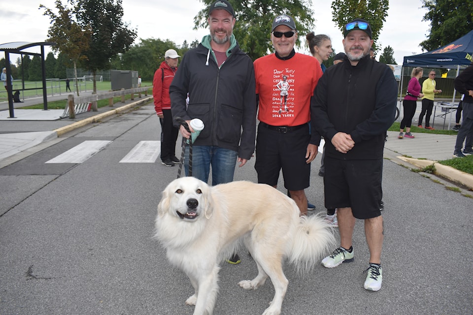 Bryson Stoelers, left, with Wayne Guthrie (red shirt) Kyle Bailey and Buck at the annual event.