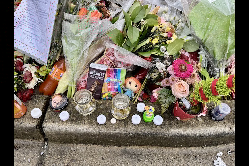 The Surrey memorial for 15-year-old Chase De Balinhard on Monday (Feb. 17). He was shot and killed in a police incident Feb. 9. 