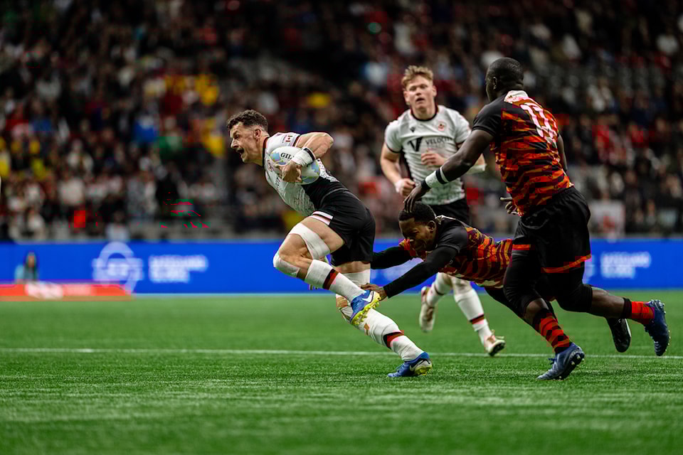 White Rock's Kyle Tremblay in action at Vancouver's BC Place Stadium Saturday (Feb. 22). The Canadian Men's Sevens team won   the invitational tournament that ran alongside the Rugby Sevens series. 