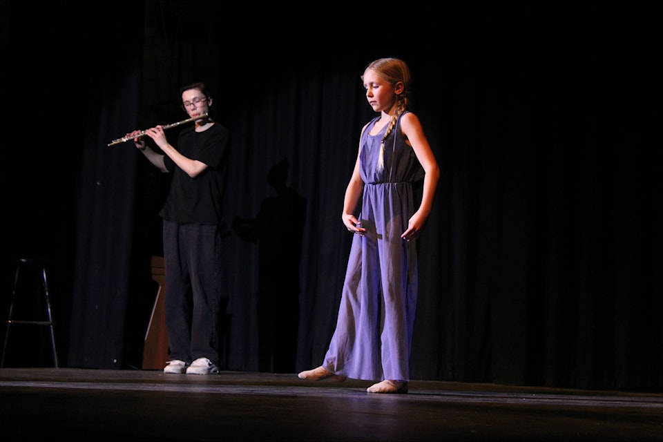 Rhys Watt-Marsh performed an original composition on flute, well-interpreted by dancer Bloom Radlowski. 