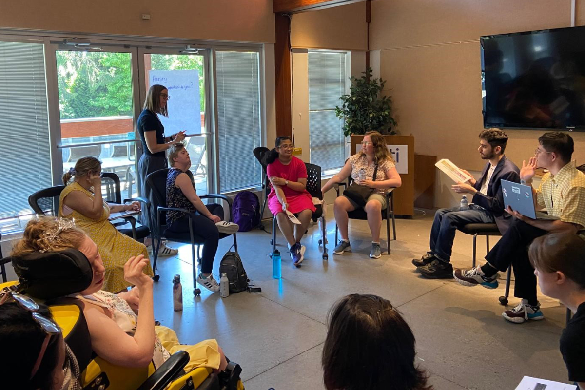Self Advocates of Semiahmoo participate in a community engagement session as part of the City of Surrey's Official Community Plan update process.