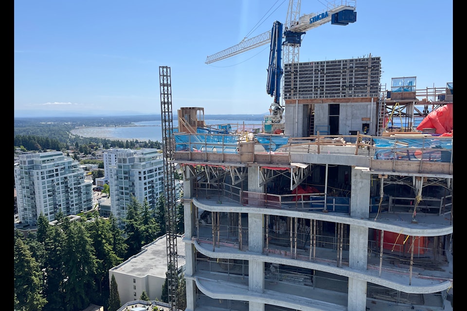 A 'topping off' ceremony was held at Foster Martin's The Landmark in White Rock Thursday (June 5), to celebrate the  end of structural construction on the third tower. 