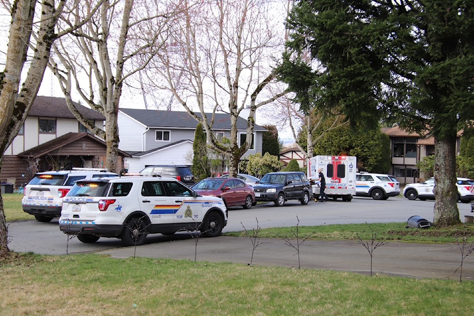 Surrey Provincial Operations Support Unit RCMP officers, BCEHS and Surrey Fire Service crews responded to a reported stabbing in Surrey Sunday (March 15).