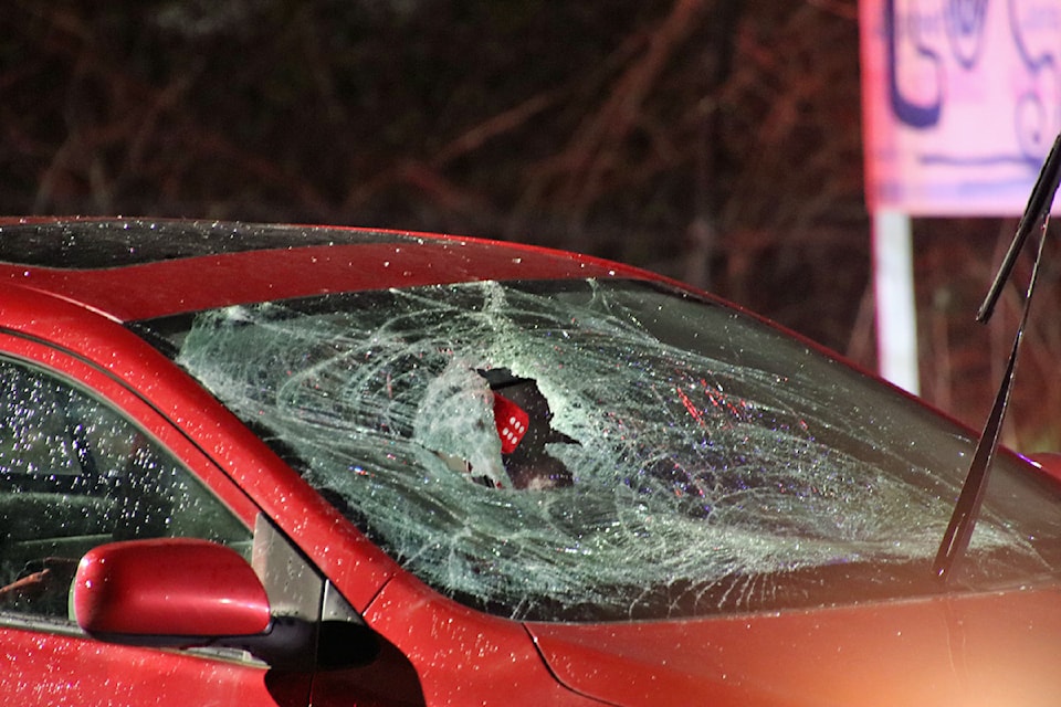 A pedestrian who was struck by a car in Surrey Saturday (March 22) is in serious, but stable condition.
