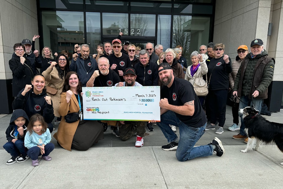 Peace Arch Hospital Foundation officials presented a $20,000 Healthy Communities Grant to Frankie LaSasso Friday (March 7, 2025), for his Punch Out Parkinson's program, to be offered at his newest Box2Fit gym location in White Rock.