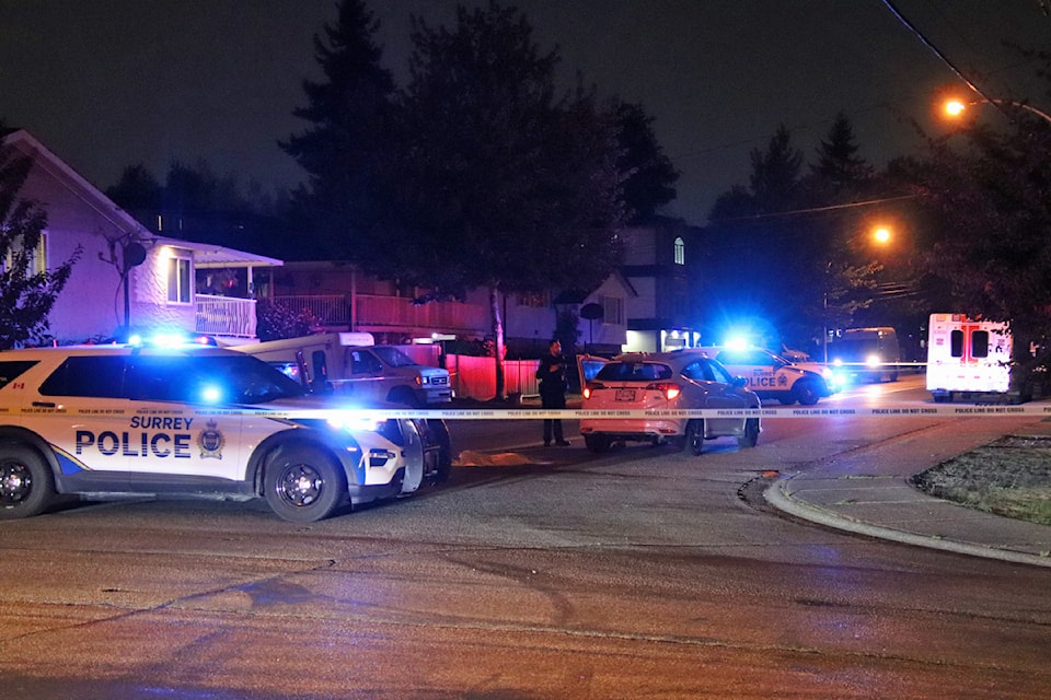 One pedestrian is in hospital with life-threatening injuries after 2 people were struck by a car in Surrey Wednesday night (Sept. 3).