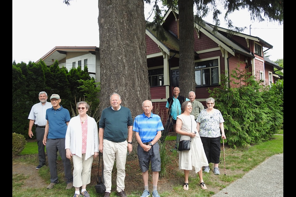 Former White Rock mayor Tom Kirstein with maternal (Meyer) relatives at 'The Trees' of an East Van house built in 1911 by Kirstein's grandfather.