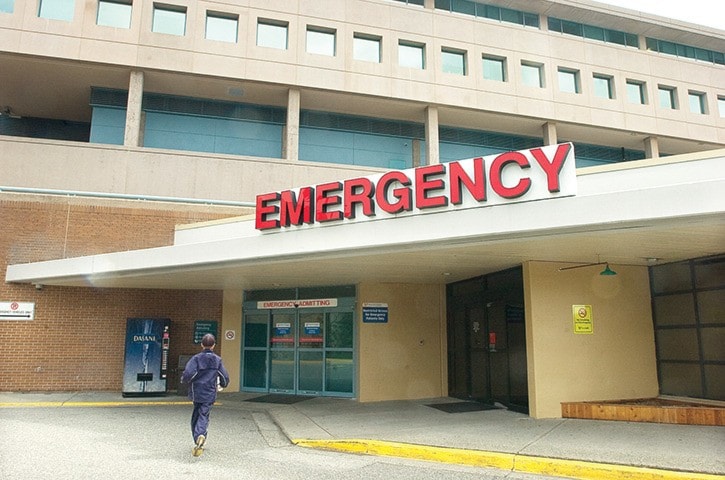 Peace Arch Hospital Emergency Ward entrance.