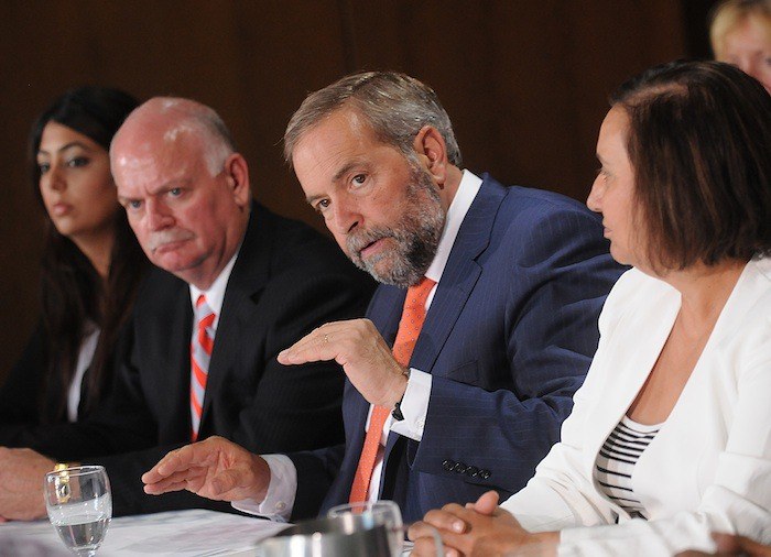 Mulcair makes two Surrey stops