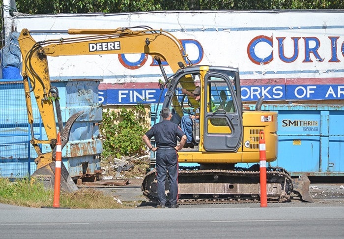 City of Surrey crews work to clean up the Old Curio Shop. July 29/2013