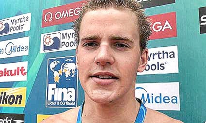 Richard Weinberger at FINA World Aquatic Championships. Swimming Canada photo