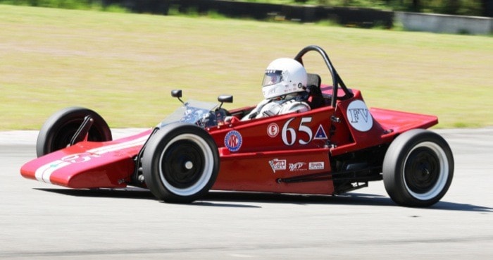 Driver Tom Sproule in his 1969 Merilyn Formula Vee Sunbitted pic