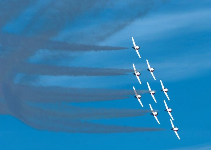 The Snowbirds perform over White Rock in support of CHILD