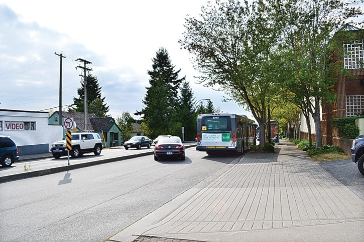 New bus layover, on Thrift Avenue just west of Johnston Road.