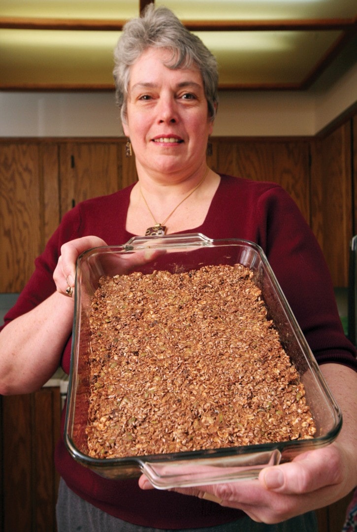 FOR KRISTAL - Edna poses with the Raw Bar in her kitchen.