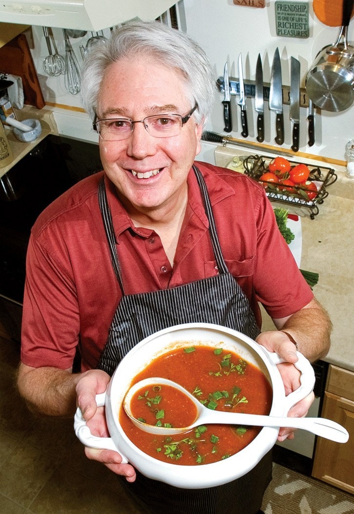 Larry Chase with his fresh tomato soup for local flavours column