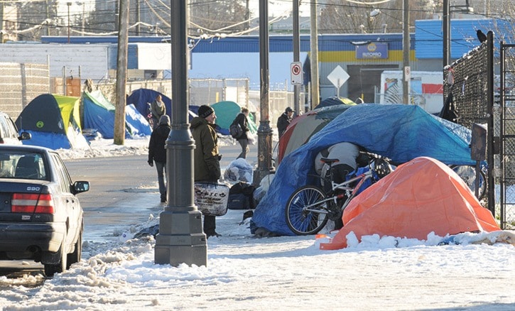 Tents along 135a street between 106 and 108 ave in Whalley.
EVAN SEAL PHOTO