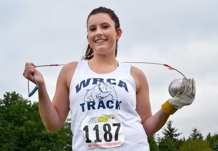 WRCA's Stephanie Beck. Track and Field, discus, hammer throw.