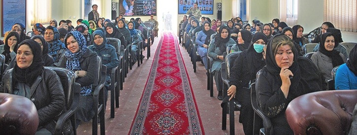 Afghan policewomen don fresh uniforms