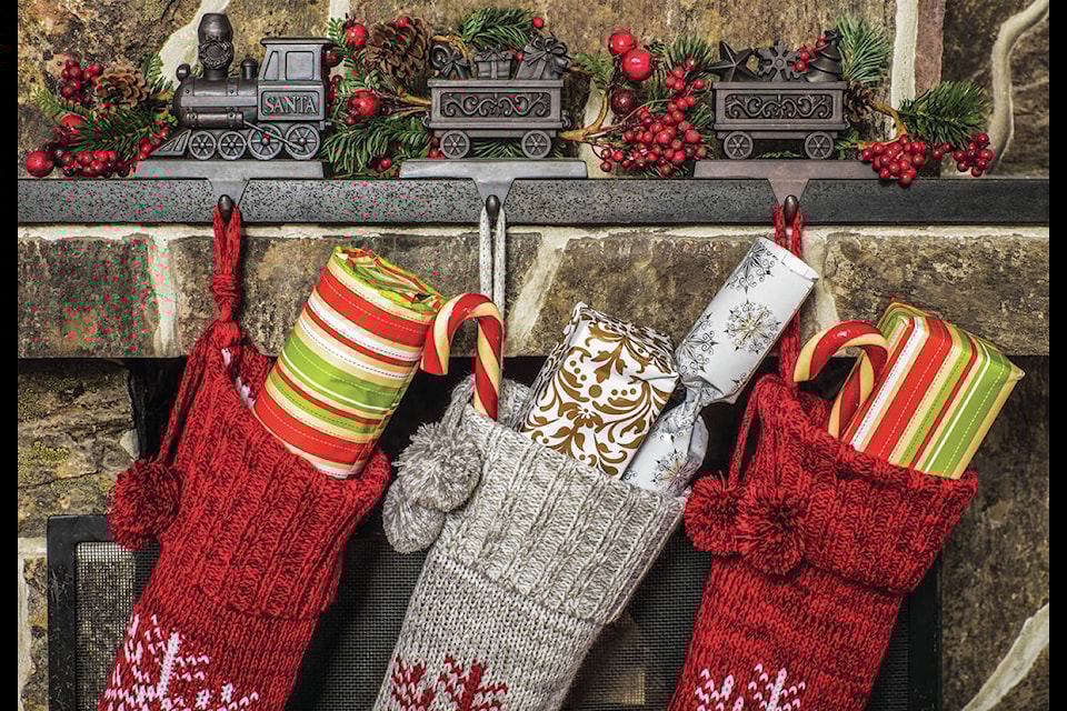 Stockings hang for the holidays.
