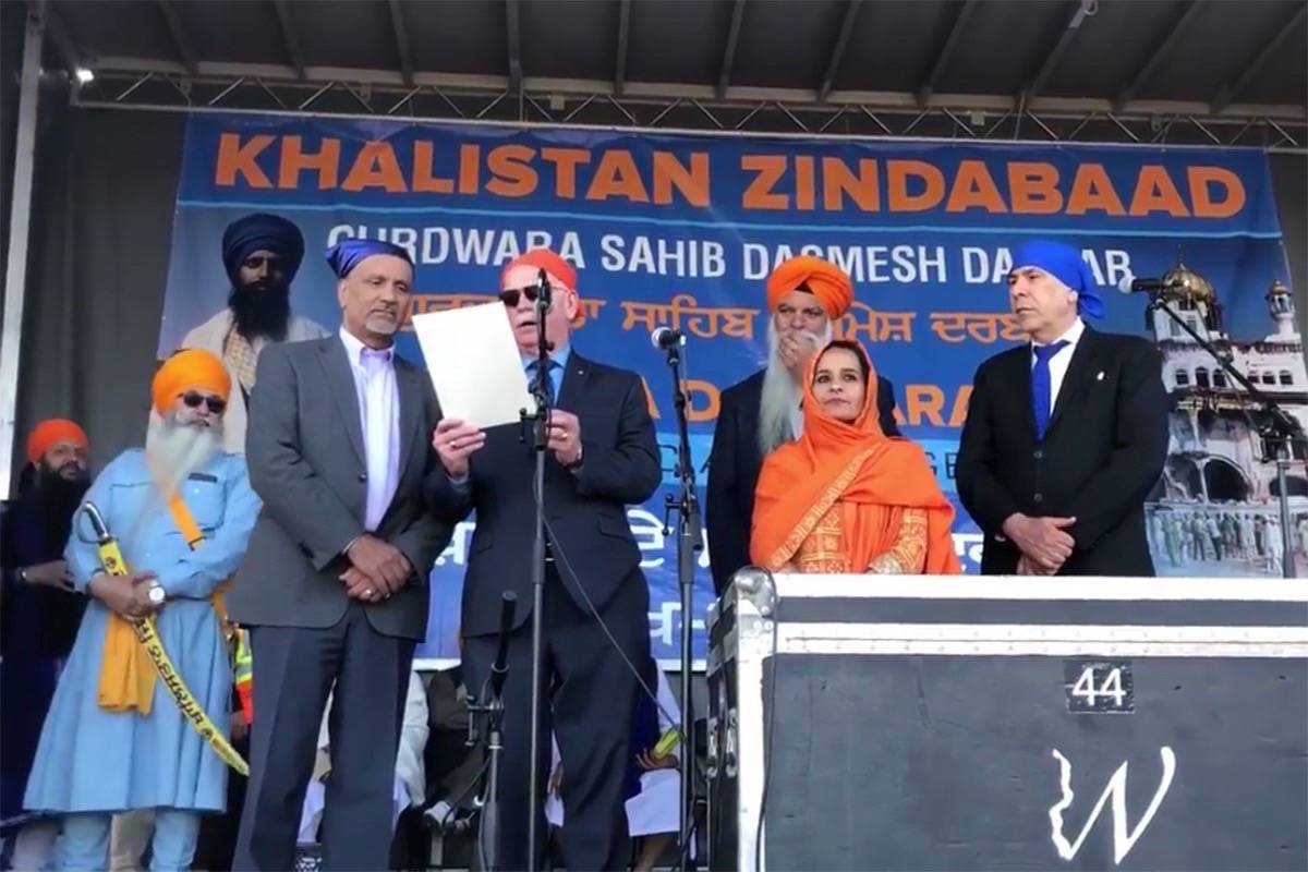 Surrey MLAs share stage with Sikh separatist slogan