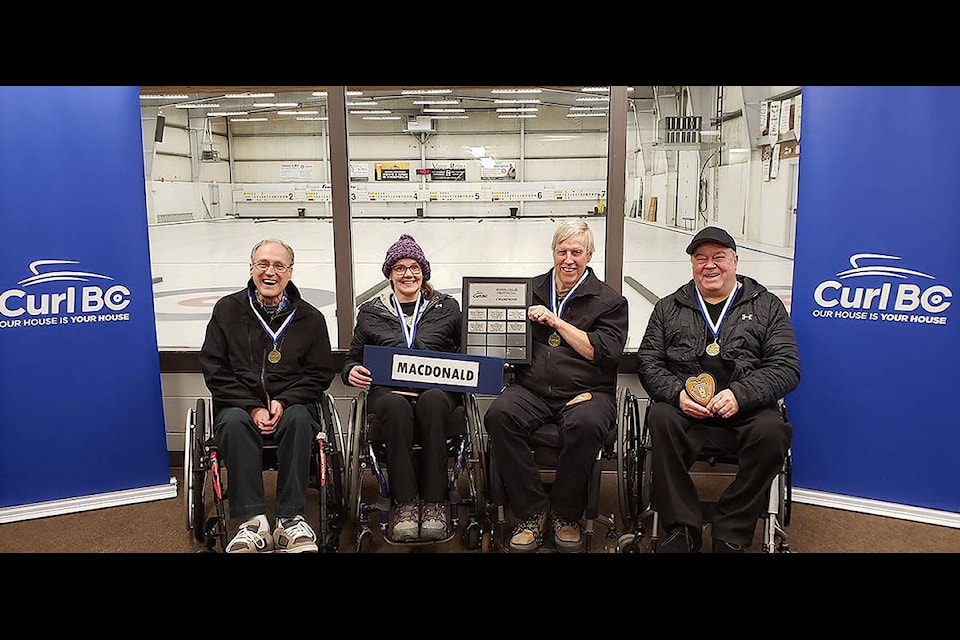 Team Macdonald smiles after winning the gold medal game at the B.C. provincial wheelchair curling championships Feb. 2 in Cloverdale. (Photo: Submitted)
