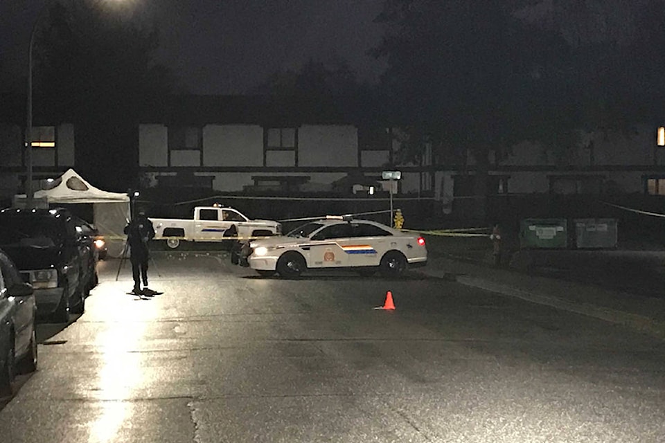 Homicide investigators are on scene in Langley in the area of 207th Street and 53A Avenue on Jan. 27, 2020. (Matthew Claxton/Langley Advance Times)
