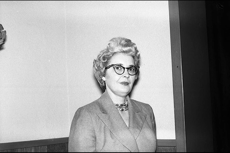 In 1961, Verna Hassall became the first female president of the Cloverdale Chamber of Commerce, which was called the Cloverdale Board of Trade at the time. (Photo courtesy City of Surrey Archives.)