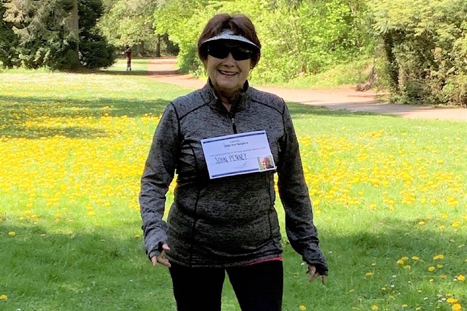 This year’s Virtual Hike for Hospice raised just over $30,000 with the support of participants including Marlene. (Contributed photo)