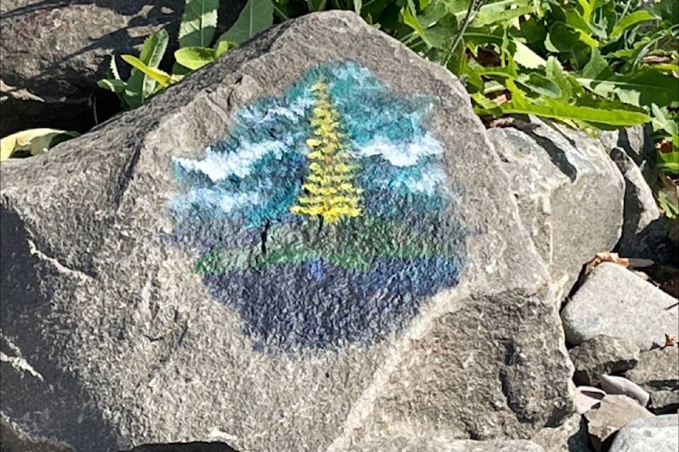 A series of painted rocks along White Rock’s West Beach are brightening the walks of waterfront visitors. (Contributed photo)