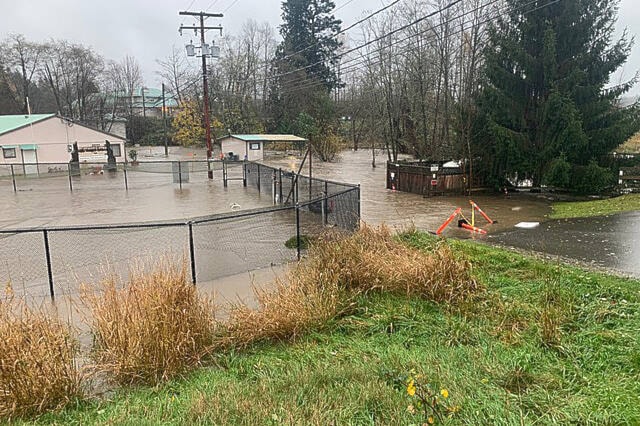 Heavy rains have flooded the Semiahmoo Fish and Game Club in South Surrey. (Contributed photo)
