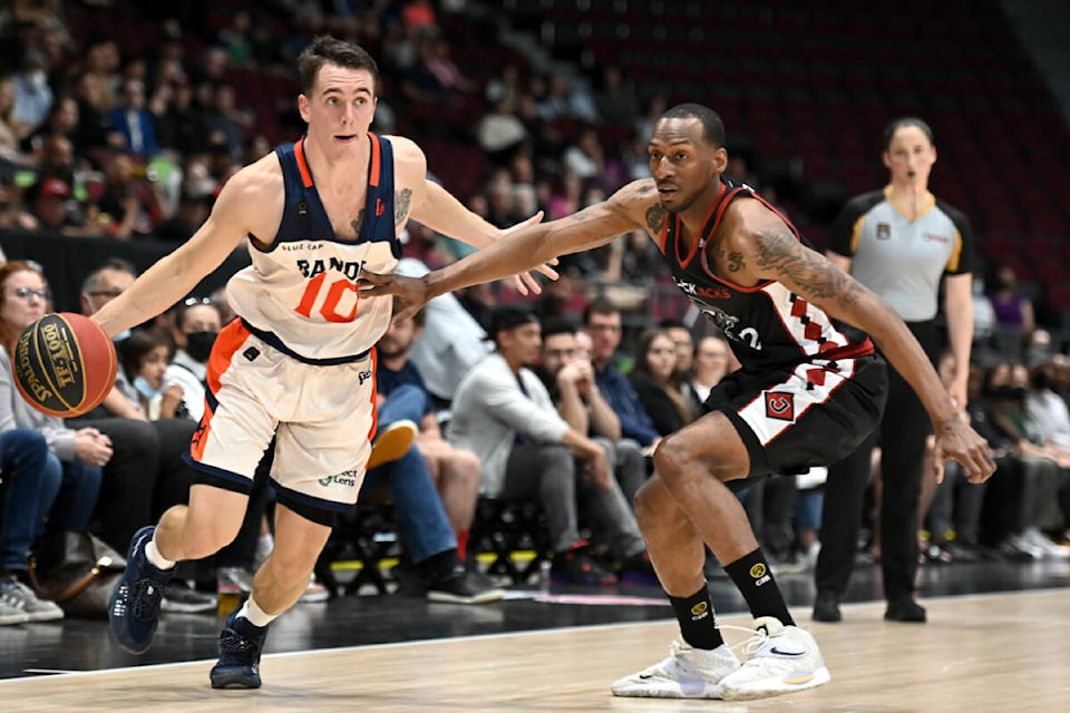 Langley’s own Ty Rowell, a new member of the Fraser Valley Bandits, did his share of scoring Wednesday, helping his team win the season opener against Ottawa, 90-87. (Spencer Colby, Canadian Elite Basketball League/Special to Langley Advance Times)