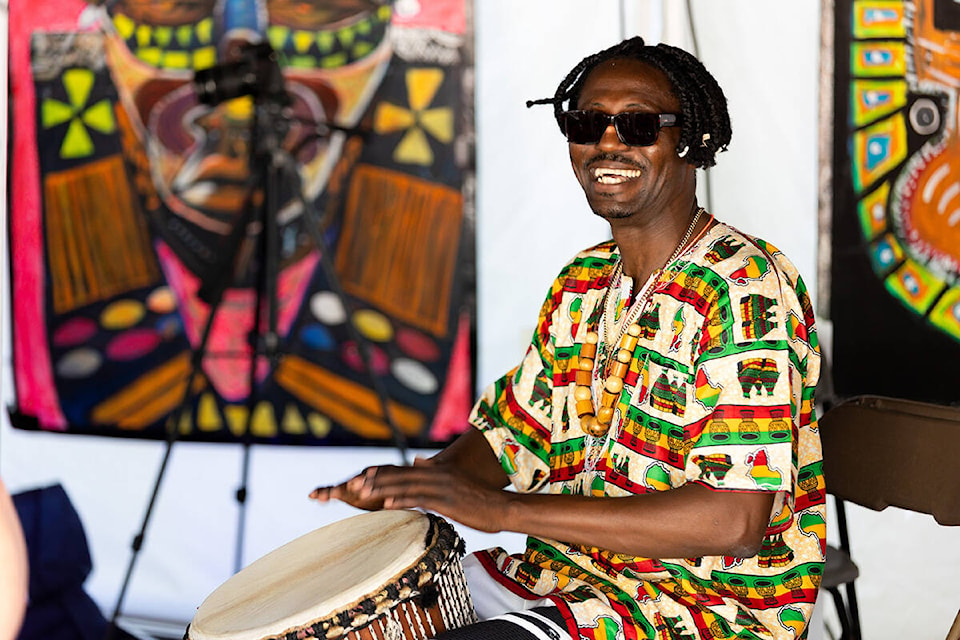 Osman Okey at AHFROMAD festival at Civic Plaza in Surrey on Saturday, Sept. 3, 2022. (Photo: Anna Burns)