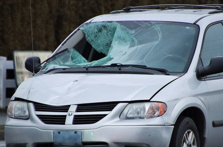 A man is in hospital with life-threatening injuries after he was struck by a van in Cloverdale early Sunday morning. (Shane MacKichan photo)