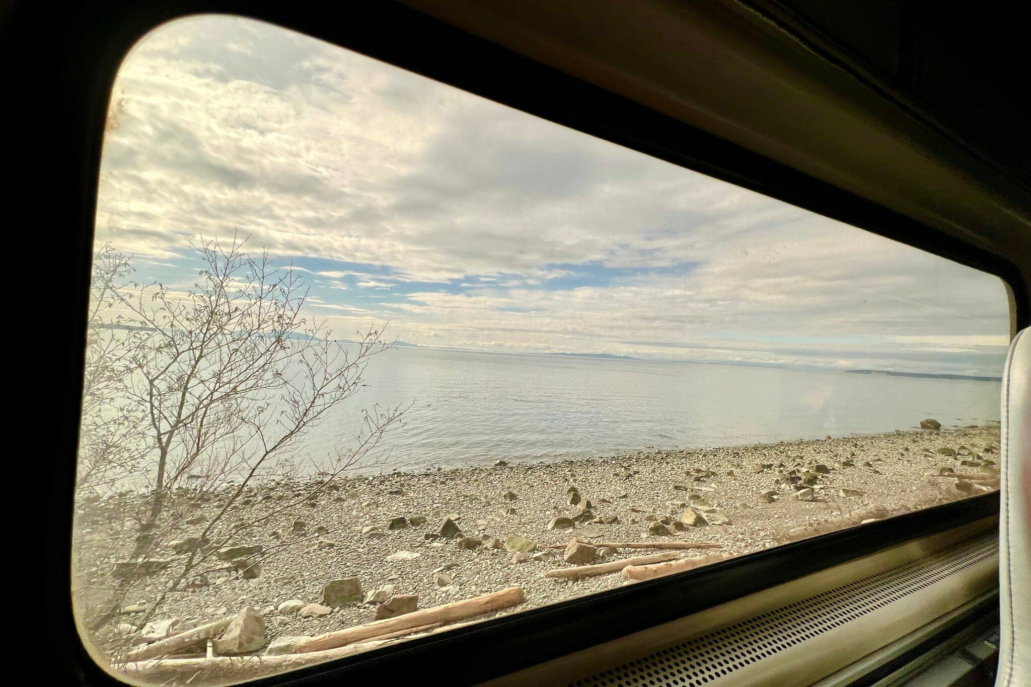 View of White Rock, B.C., from the Amtrak window. (Andrea Brown / The Herald)