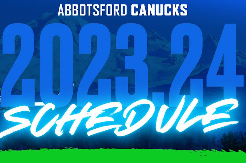 Abbotsford Canucks release 202324 regular season schedule Peace Arch