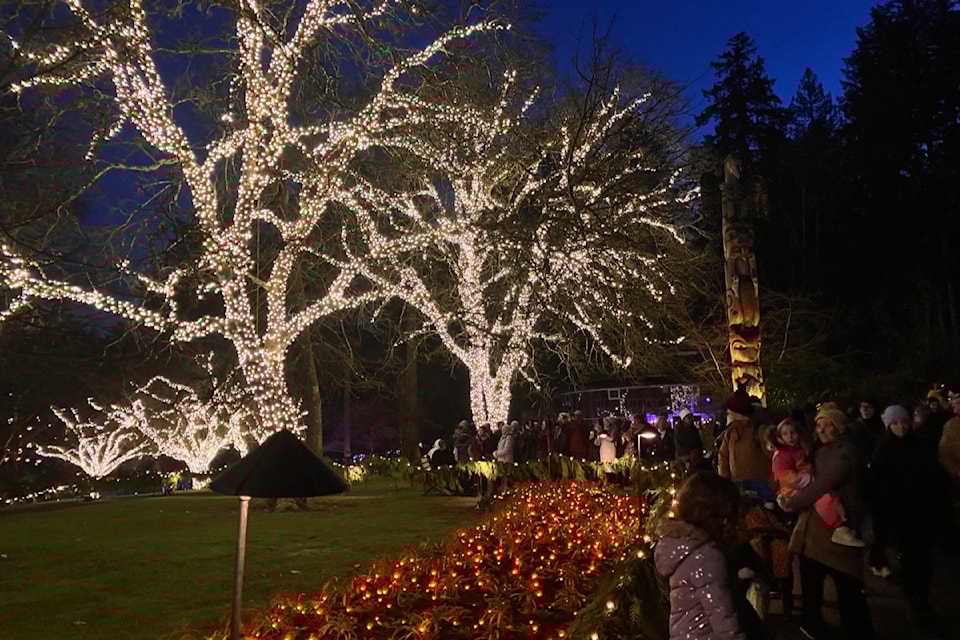 Crowds come out for the annual light up at Butchart Gardens in Brentwood Bay. The holiday lights display runs through Jan. 6, 2025.
