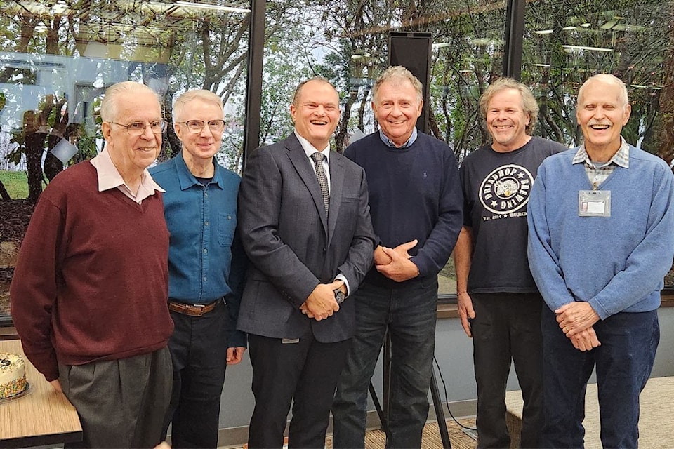Dr. Howard Freeland, Dr. R. Ian Perry, Andrew Thomson (Regional Director, Science - DFO Pacific Region), Dr. Richard Thomson, Denny Sinnott, Dr. Michael Foreman.

 