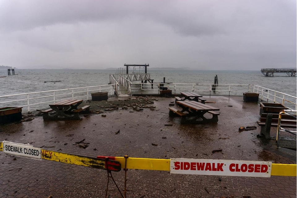 The damaged brick surface near Diver’s Point.