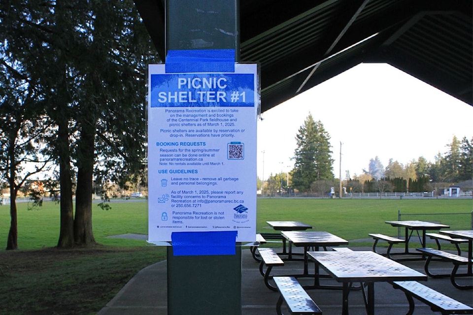 Facility bookings at Centennial Park will now be coursed through Panorama Recreation.