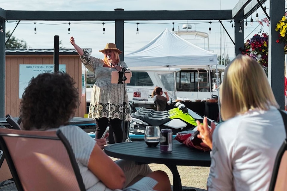 Locals enjoying live music and drinks at Dockside Nights.