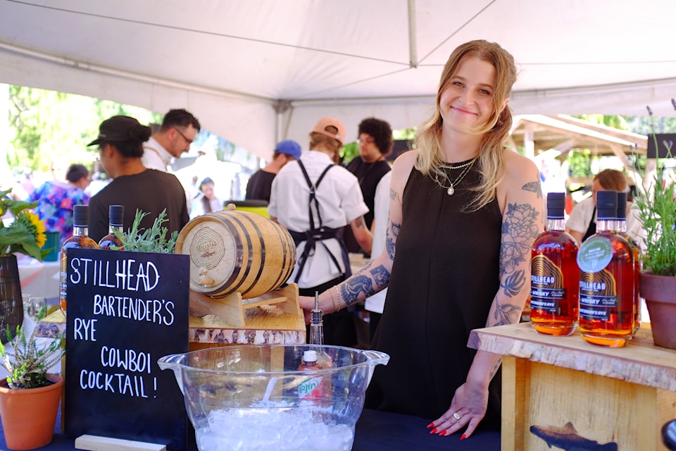 Madeleine Harris of Duncan’s Stillhead Distillery served drinks at this year’s Feast of Fields.